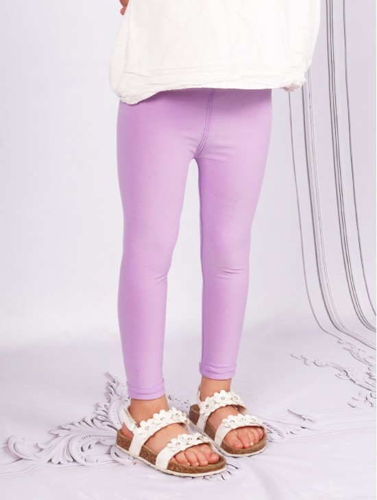 Kids Solid Color Stretchy Legging